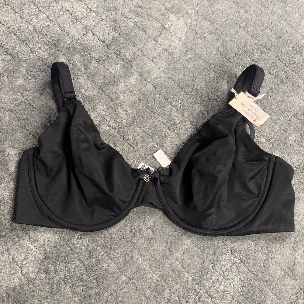 Victoria's Secret Invisible Lift Bra Black 36D Unlined Underwire